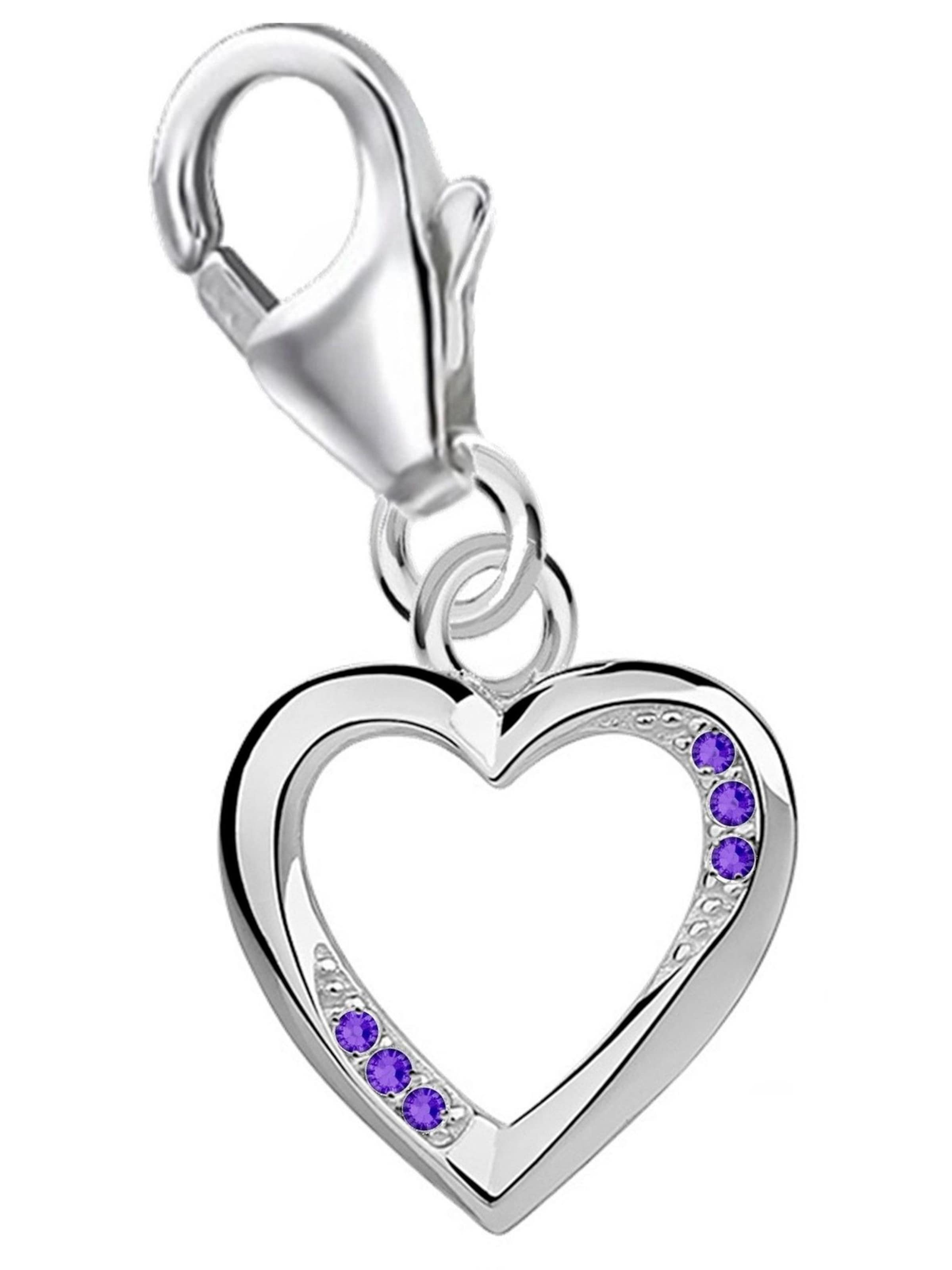 Goldene Hufeisen Pendant 'Herz' in Purple: front