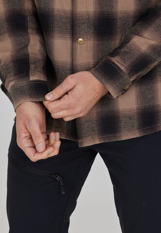 Whistler Regular fit Athletic Button Up Shirt 'Quilted' in Brown