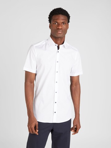 OLYMP - Ajuste regular Camisa de negocios 'Level 5' en blanco: frente