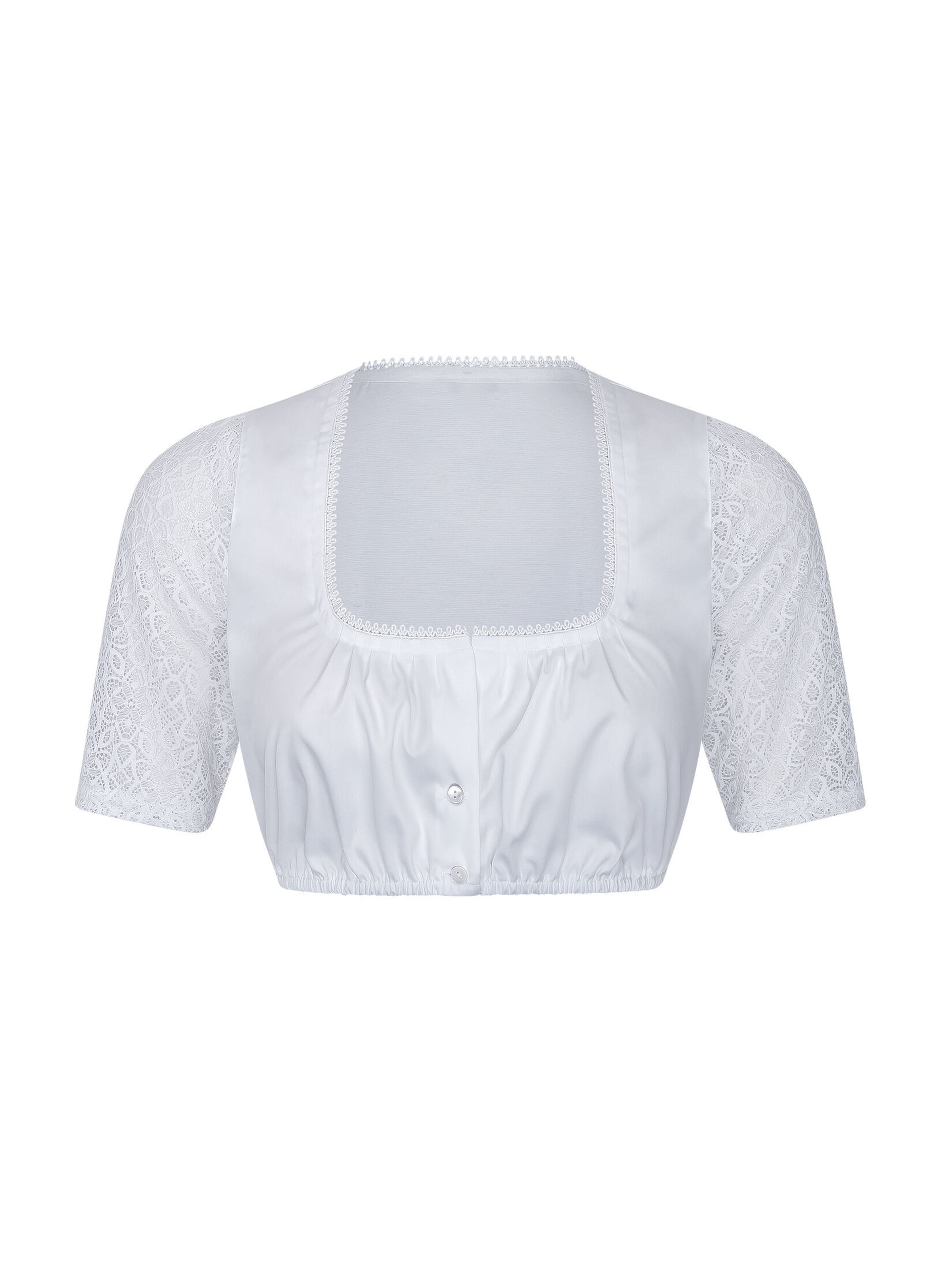 waldorff Dirndlbluse 'Lola' mit Knopfverschluss in Weiß: Vorderseite