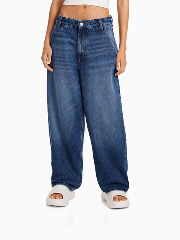 Bershka Wide Leg Jeans in Blau: predná strana