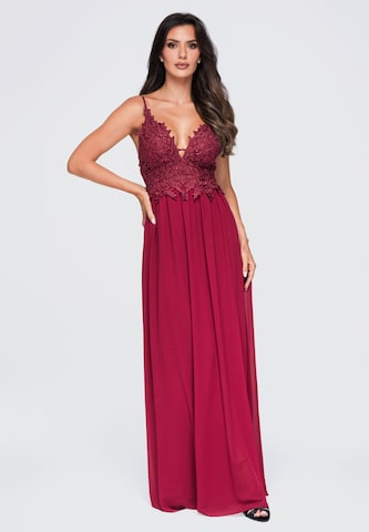 Robe de soirée Ombre en rouge : devant