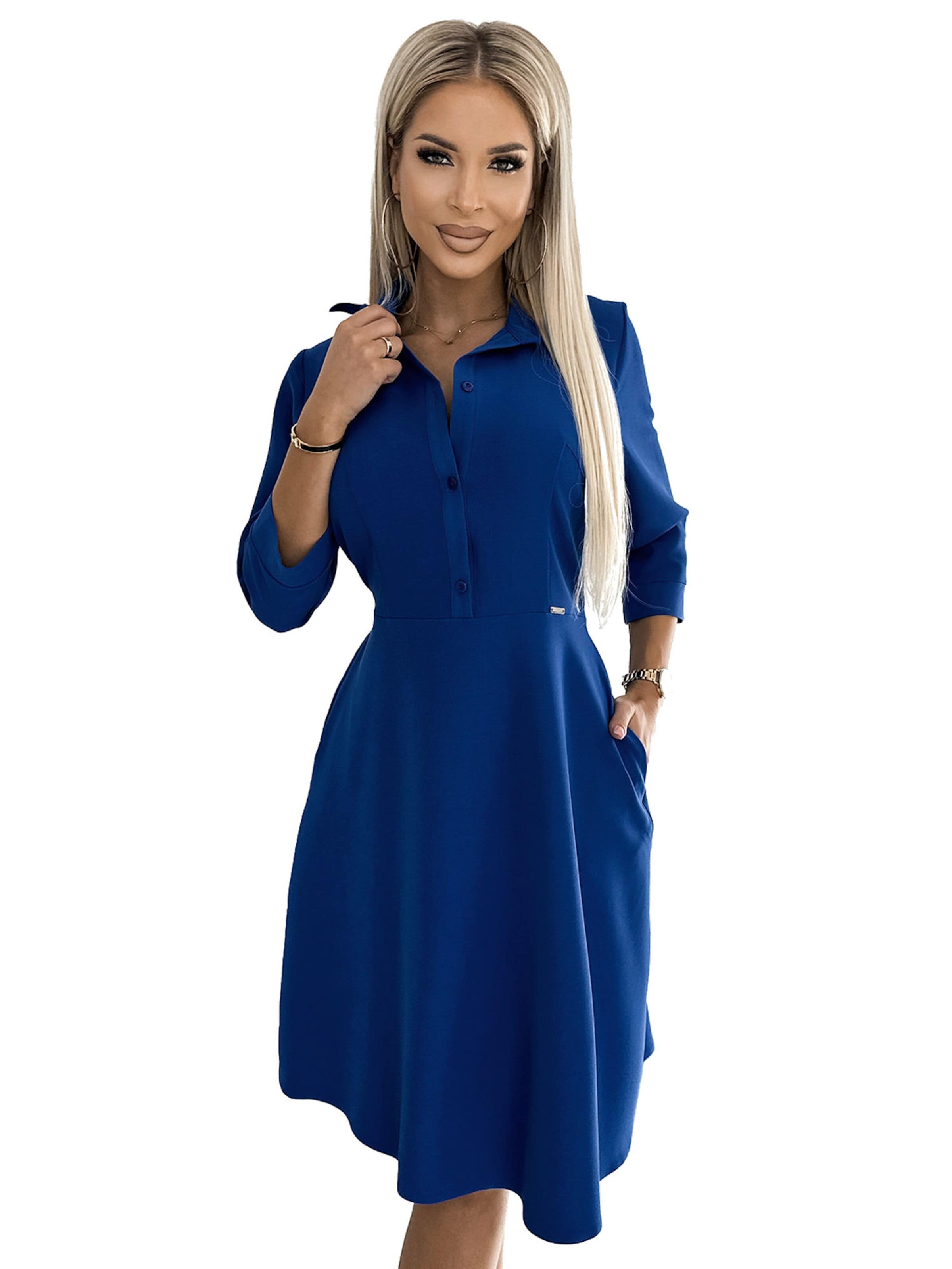 Numoco Dress 'Hemdkleid Sandy' in Blue: front