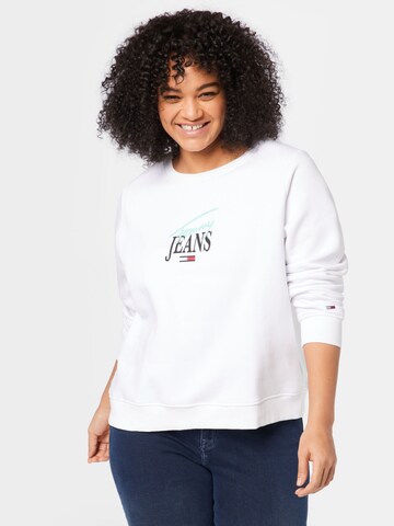 Tommy Jeans Curve Sweatshirt in Weiß: predná strana