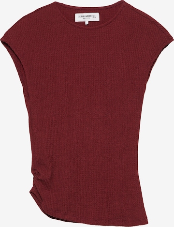 Pull&Bear Koszulka w kolorze czerwony: przód