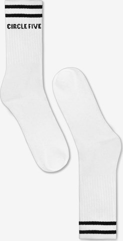 Circle Five Socks in White