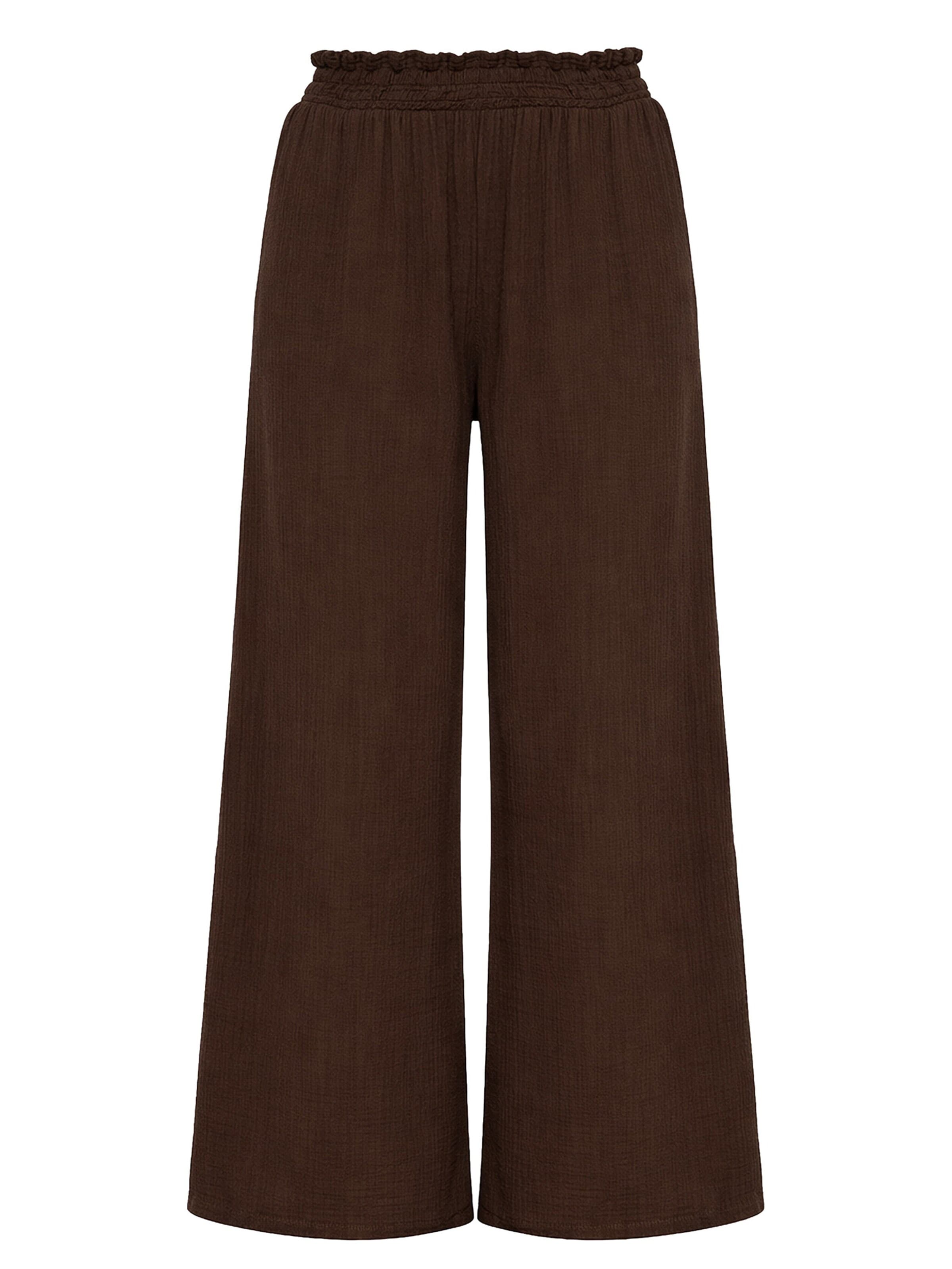 SASSYCLASSY Loosefit Hose‌‌‌‌‌‌ in Braun: Vorderseite