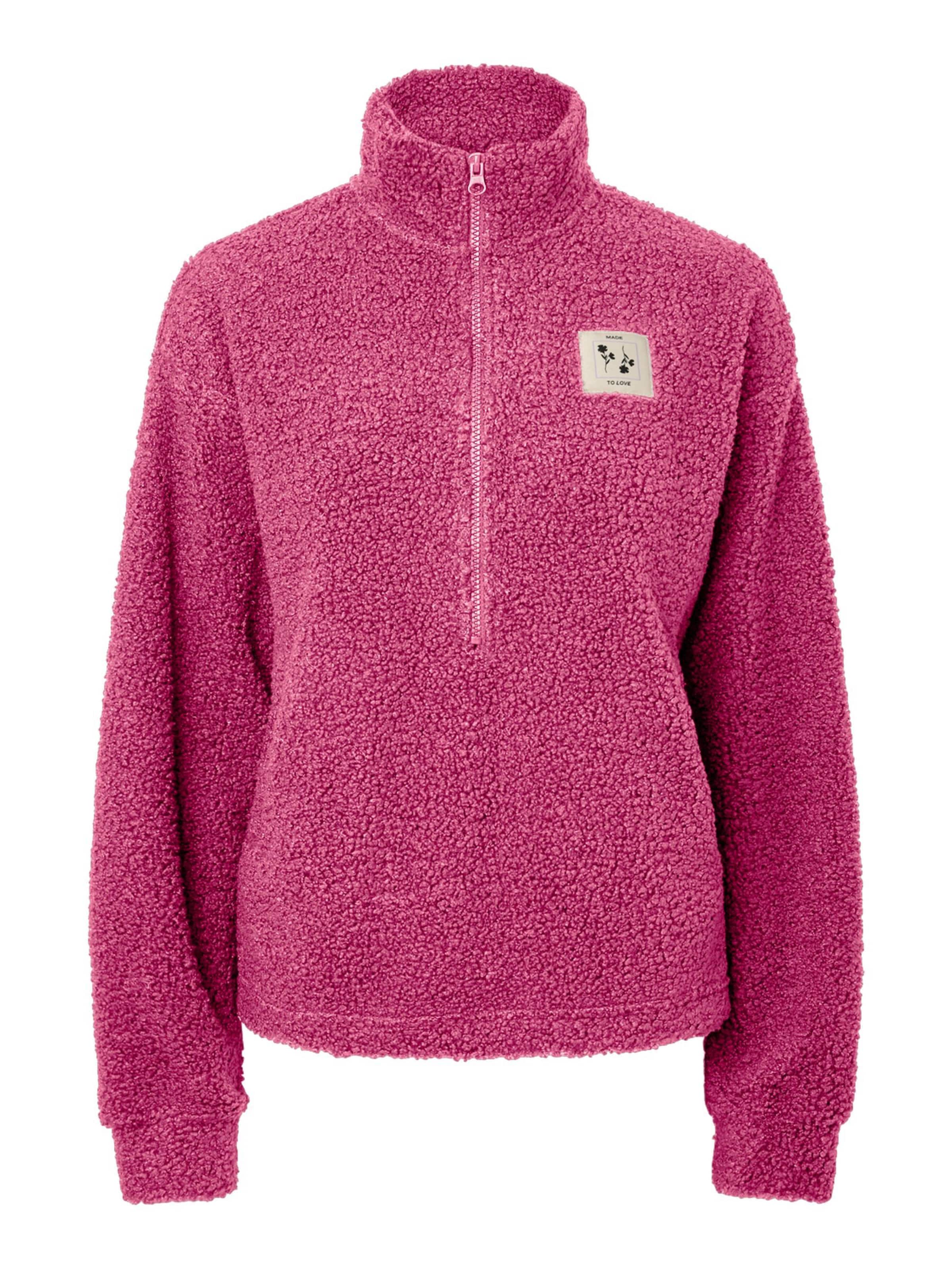 Veste en polaire 'PCKATTY' PIECES en rose : devant
