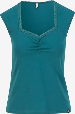 Blutsgeschwister Top 'Let Romance Rule' in Green: front