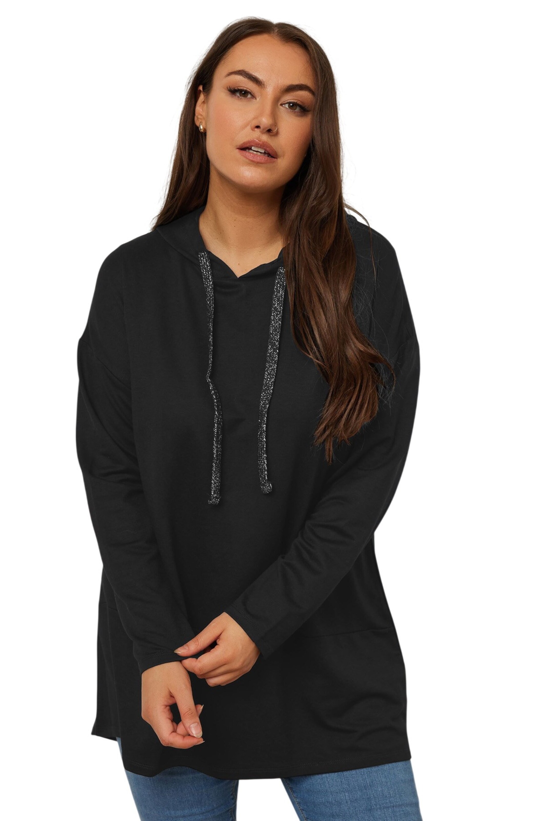 Stil Diva Sweatshirt in Black: front