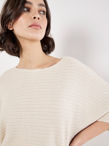 Apricot Textured Cable Knit Batwing Oversized Top ' ' in Beige