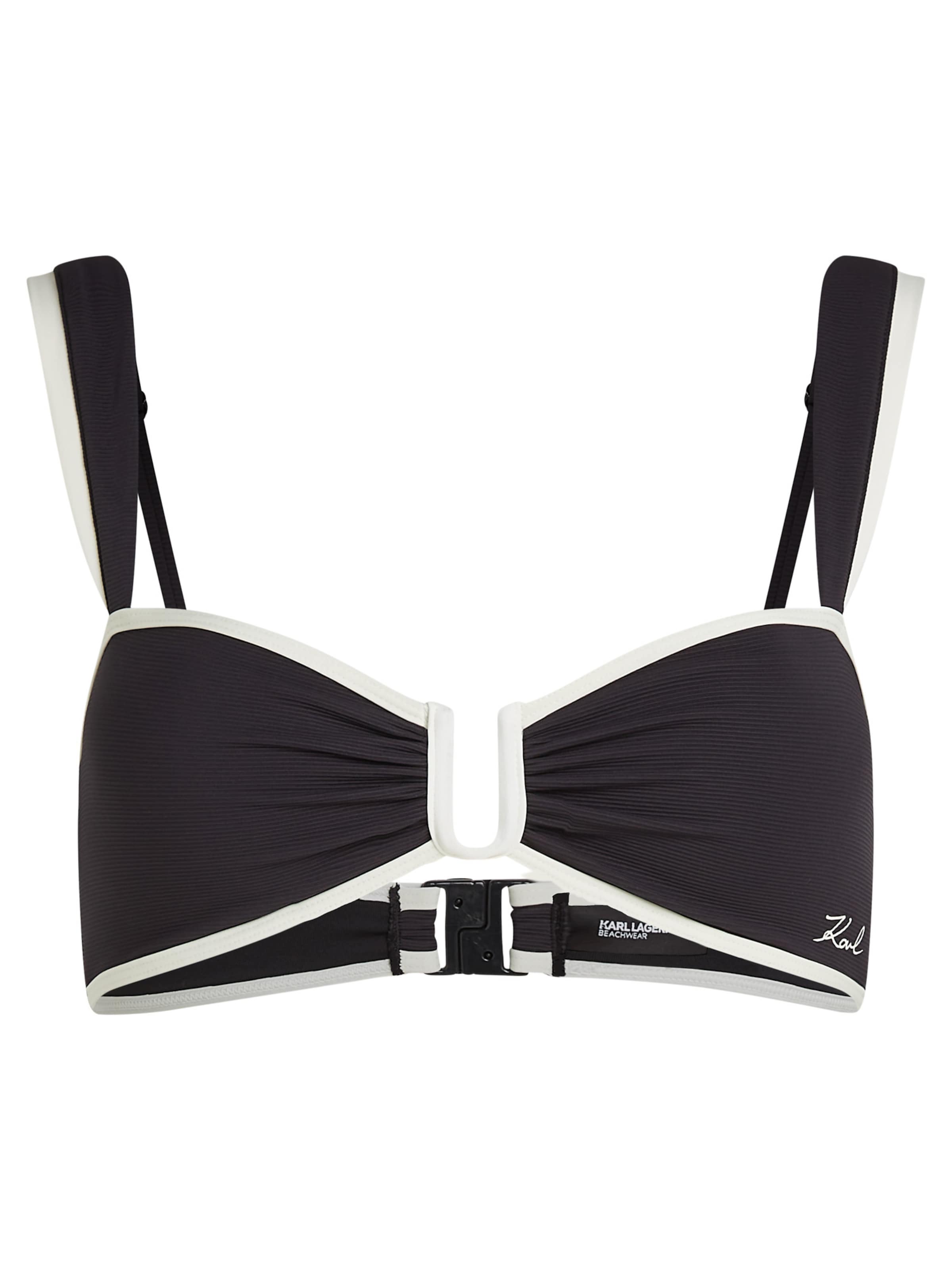 juoda Karl Lagerfeld Bandeau Bikinio viršutinė dalis 'Signatur': priekis