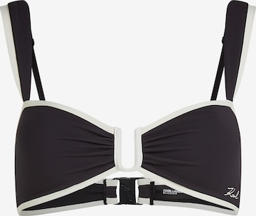 juoda Karl Lagerfeld Bandeau Bikinio viršutinė dalis 'Signatur': priekis