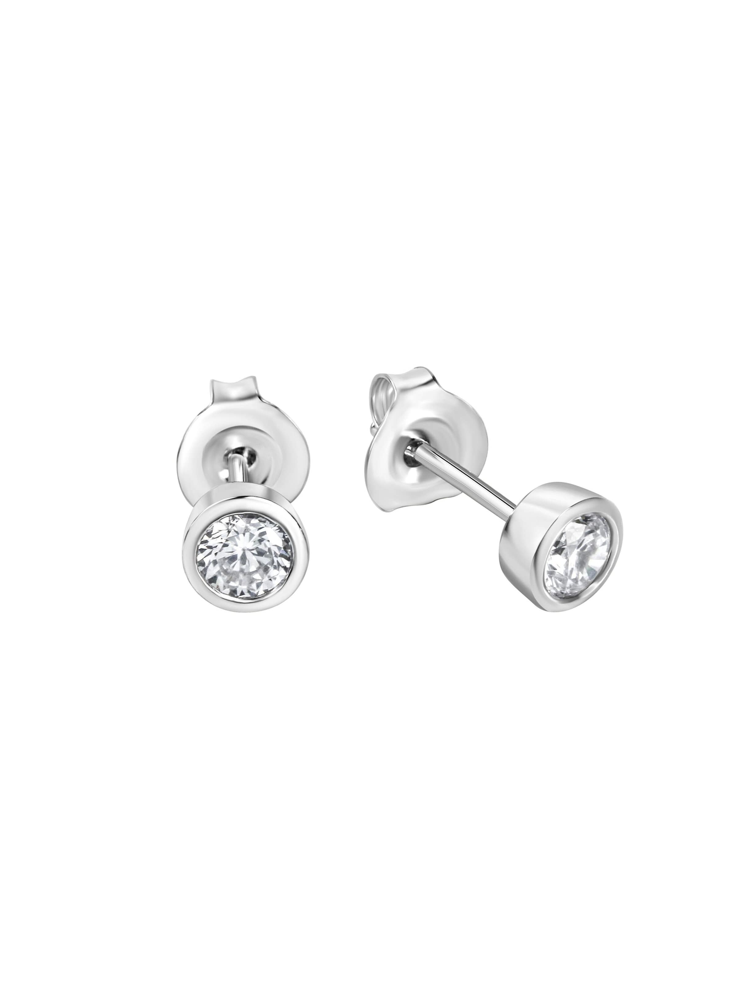 Boucles d'oreilles Zeeme en blanc : devant