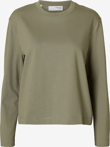 T-shirt 'SLFEssential' SELECTED en vert : devant