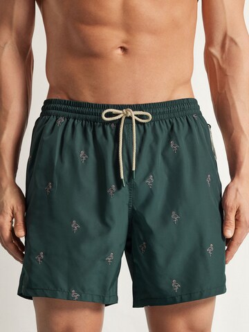 IUMAN Intimissimi Swim Trunks in Green: front