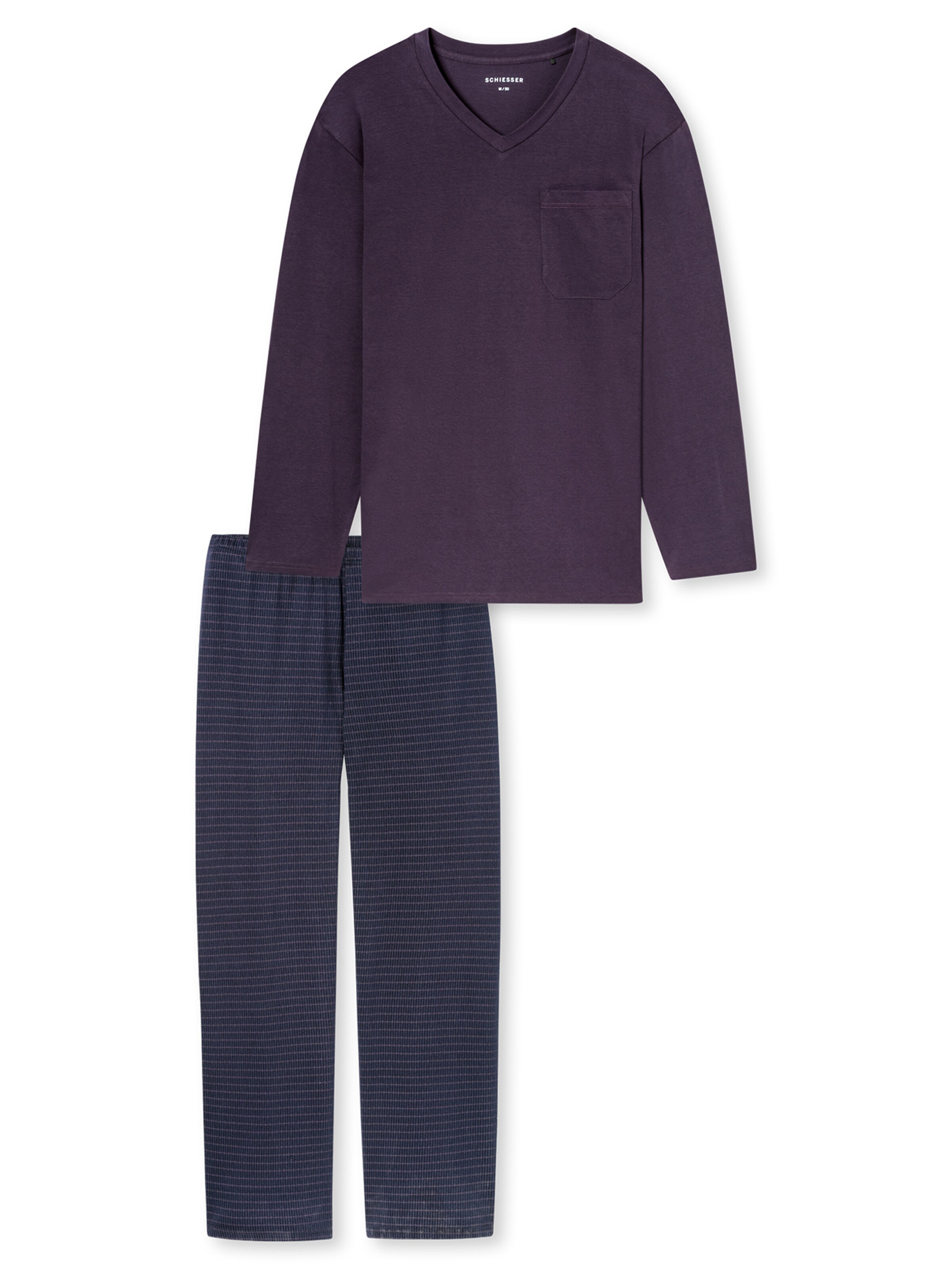 SCHIESSER Schlafanzug ' Comfort Essentials ' in Blau: Vorderseite