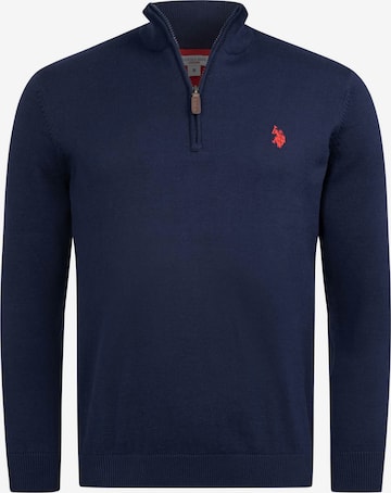 Pull-over U.S. POLO ASSN. en bleu : devant