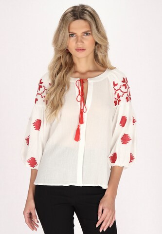 usha FESTIVAL Blouse in White: front