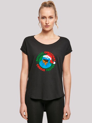 T-shirt 'Official Christmas Cookie Tester' F4NT4STIC en noir : devant
