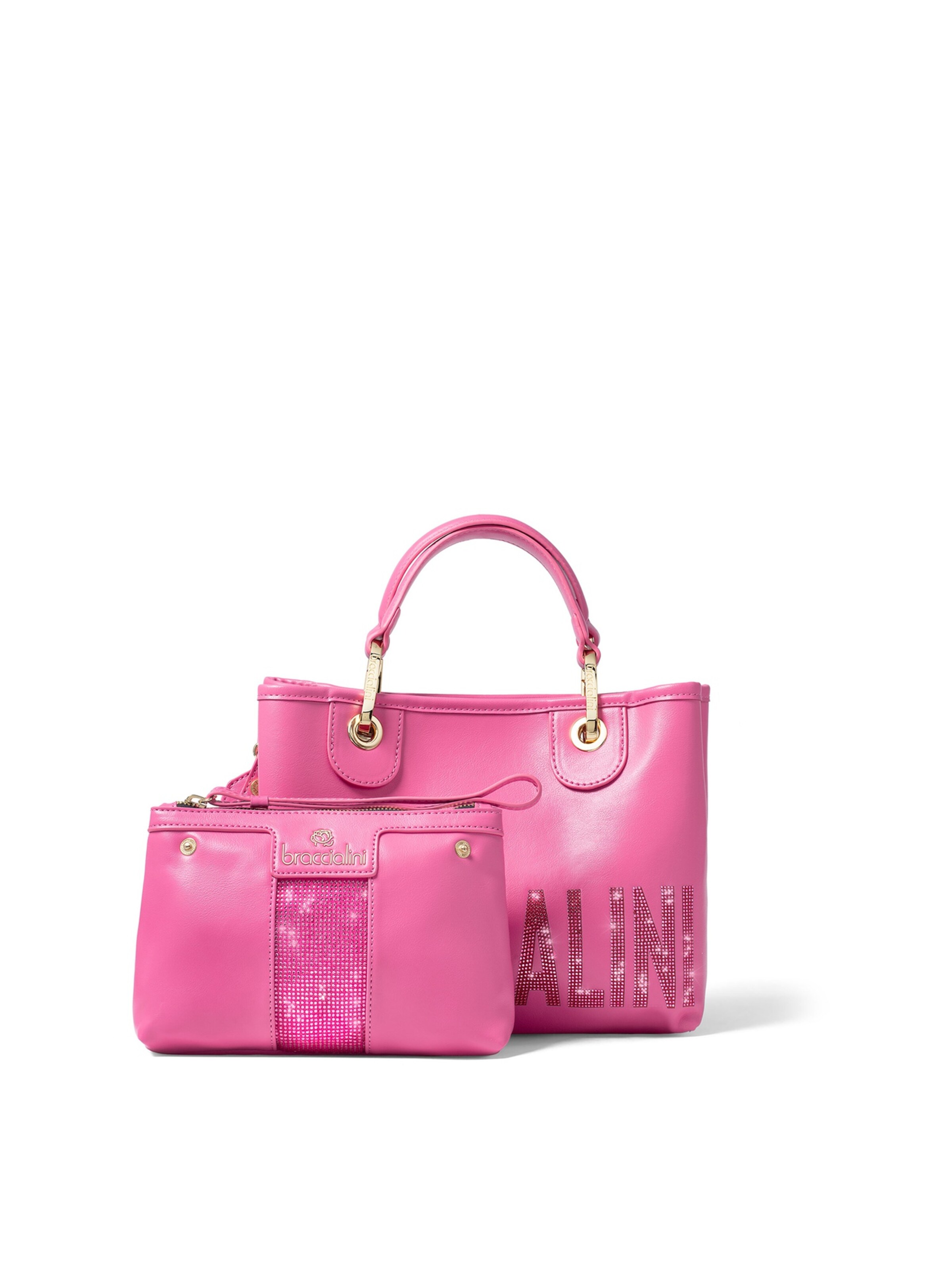 Borsa a mano di Braccialini in lilla: frontale