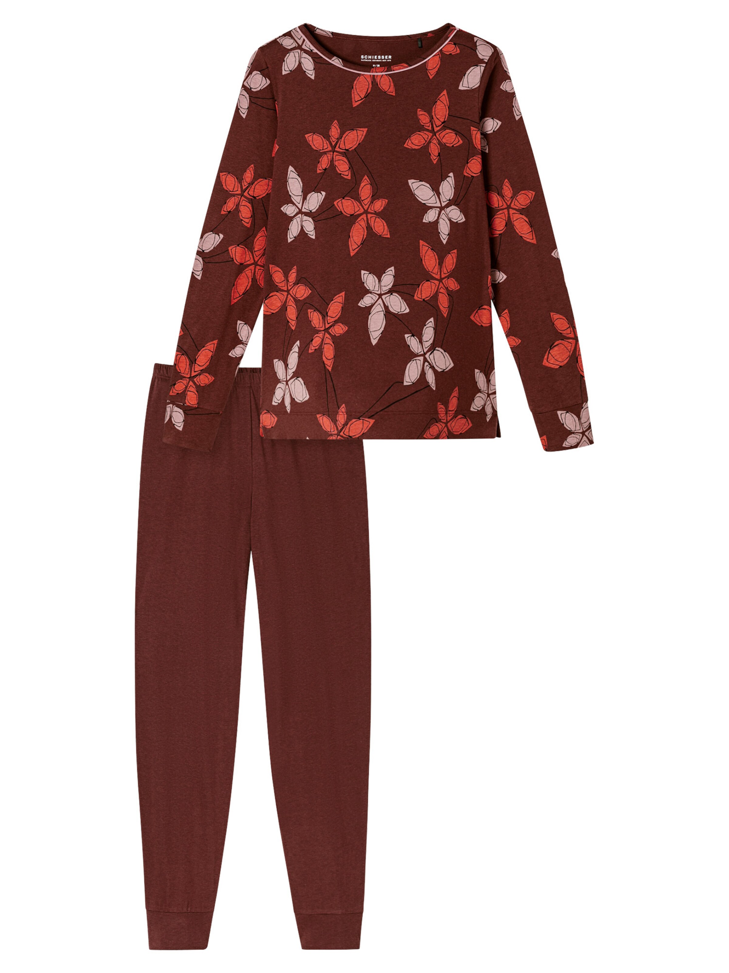 SCHIESSER - Pijama ' Comfort Nightwear ' en rojo: frente