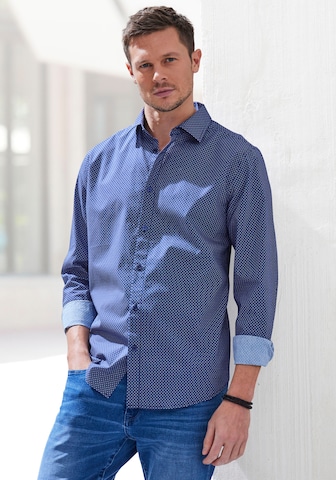 H.I.S Regular fit Button Up Shirt in Blue
