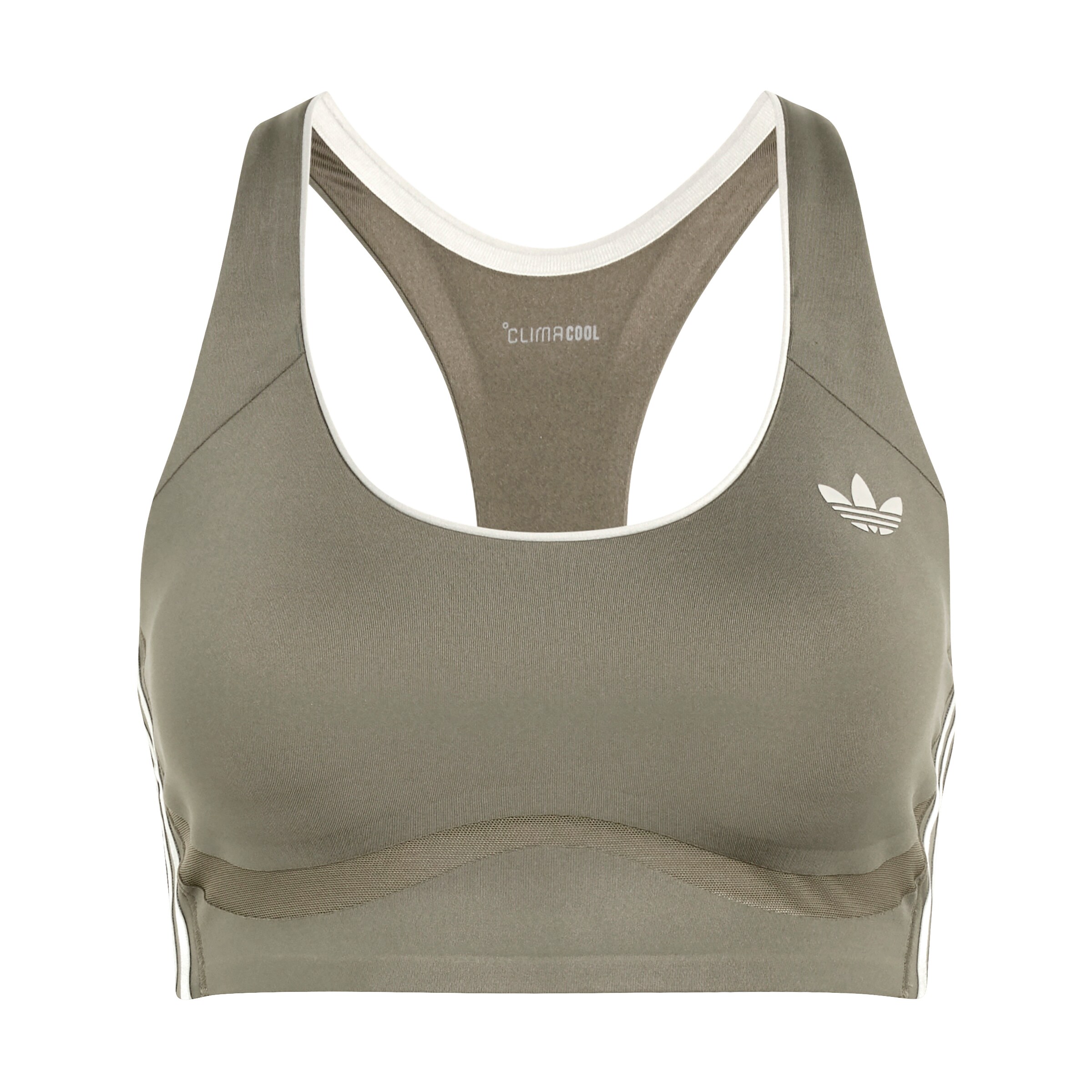 ADIDAS ORIGINALS Sport-BH 'OG SP' in XS in oliv / weiß, Produktansicht