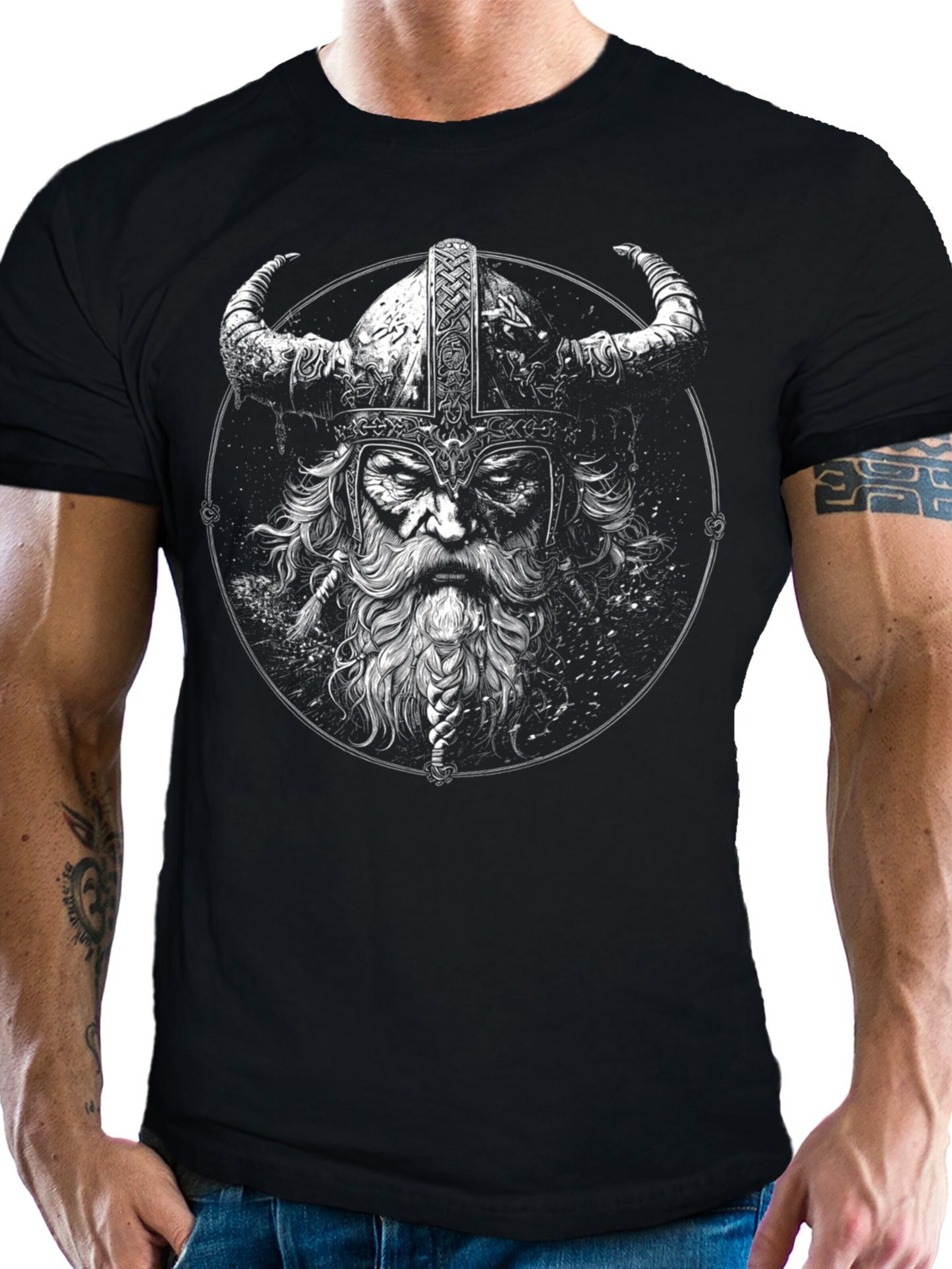 Lobo Negro Shirt 'Viking' in Black: front