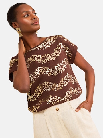 T-shirt love & roses en marron : devant