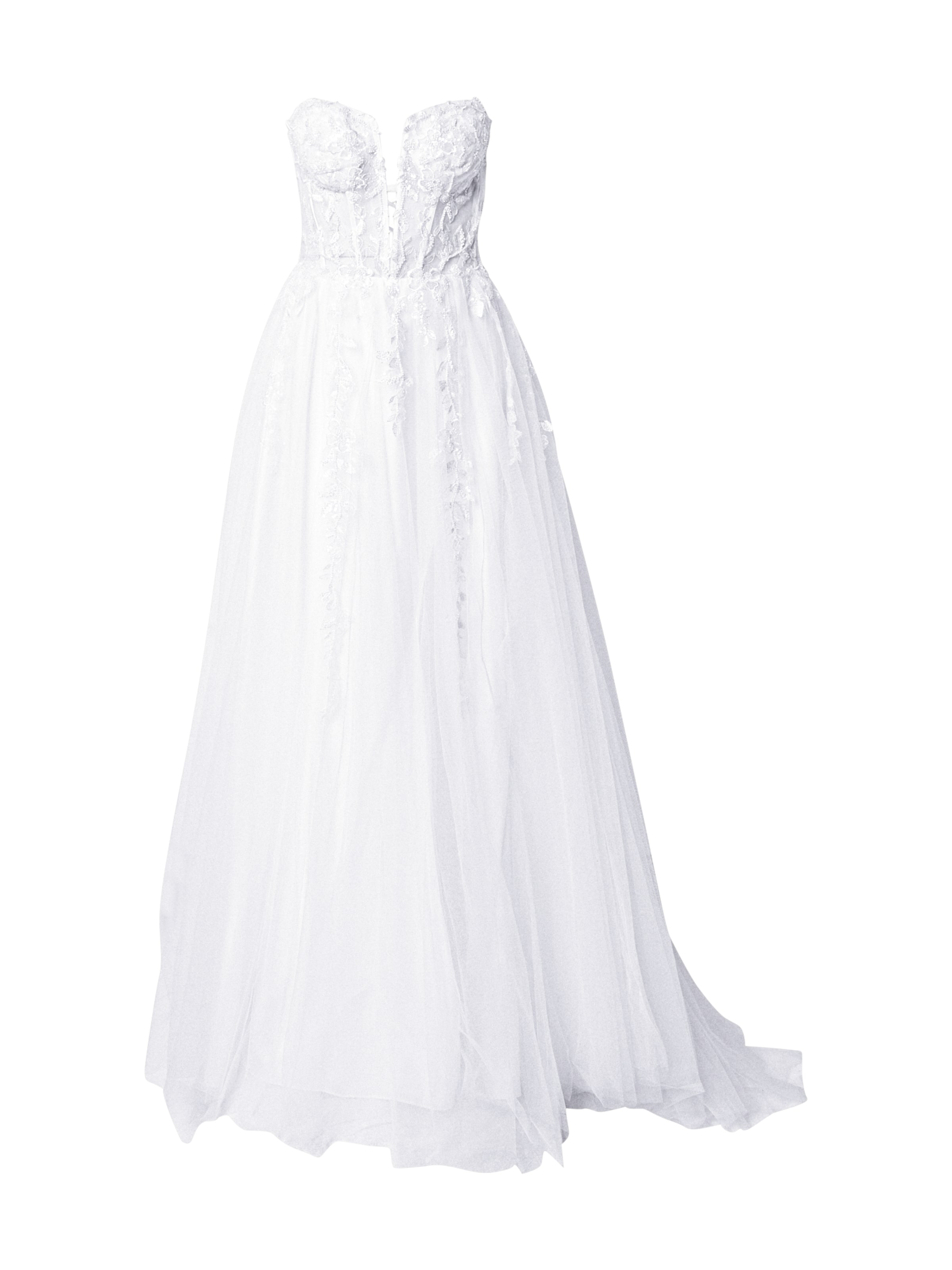 LUXUAR Evening Dress in Beige: front