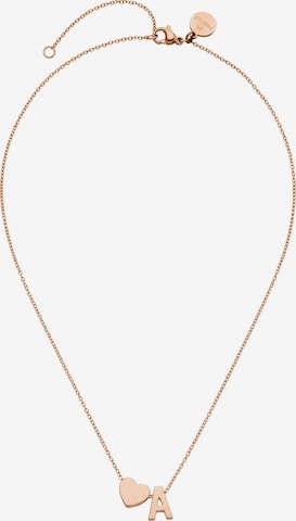 PURELEI - Cadena 'Letter Heart A' en oro: frente