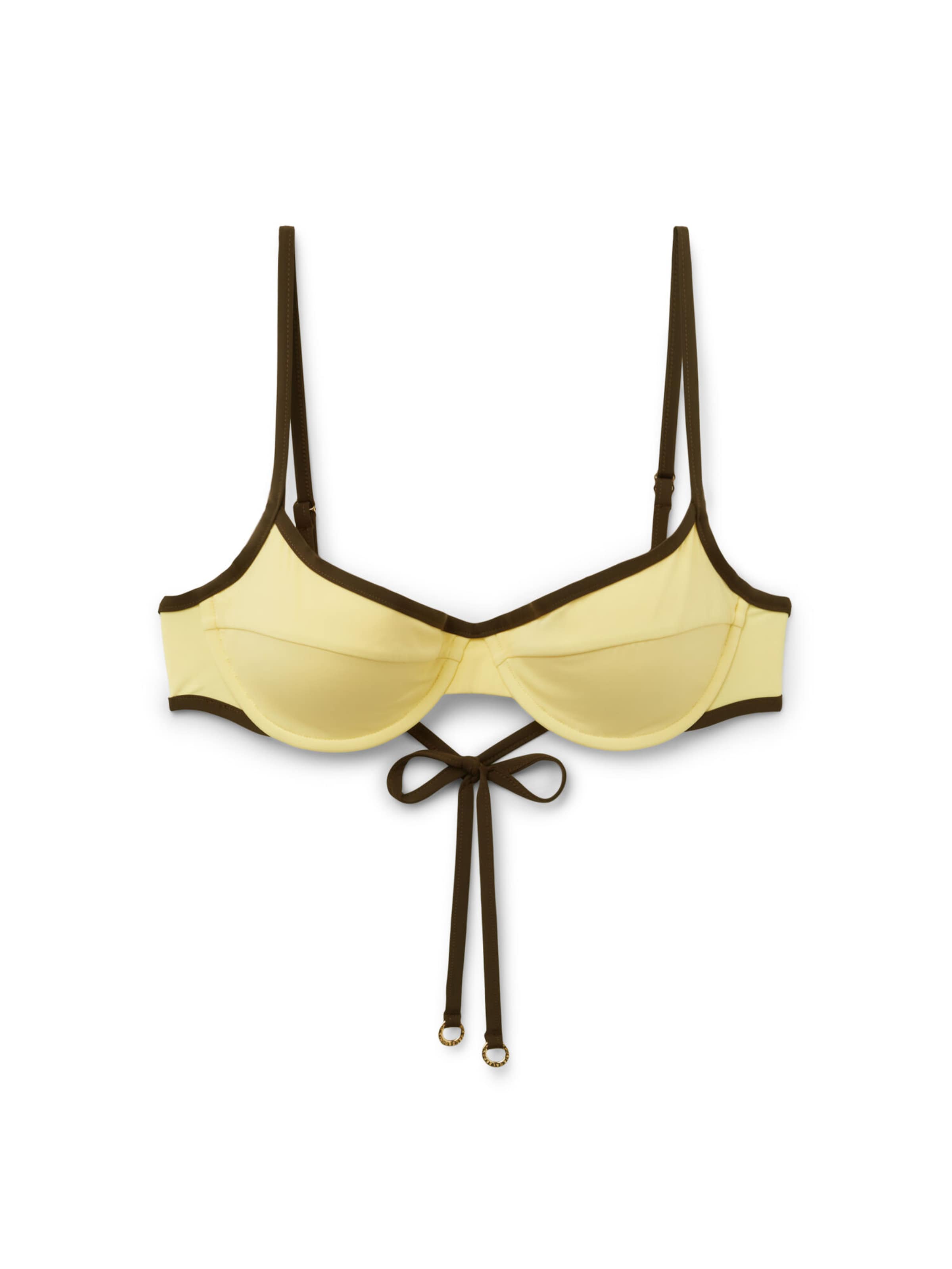 CALZEDONIA Bikinitop 'Bicolor Piping' in Gelb: Vorderseite