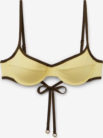 CALZEDONIA Bikinitop 'Bicolor Piping' in Gelb: Vorderseite