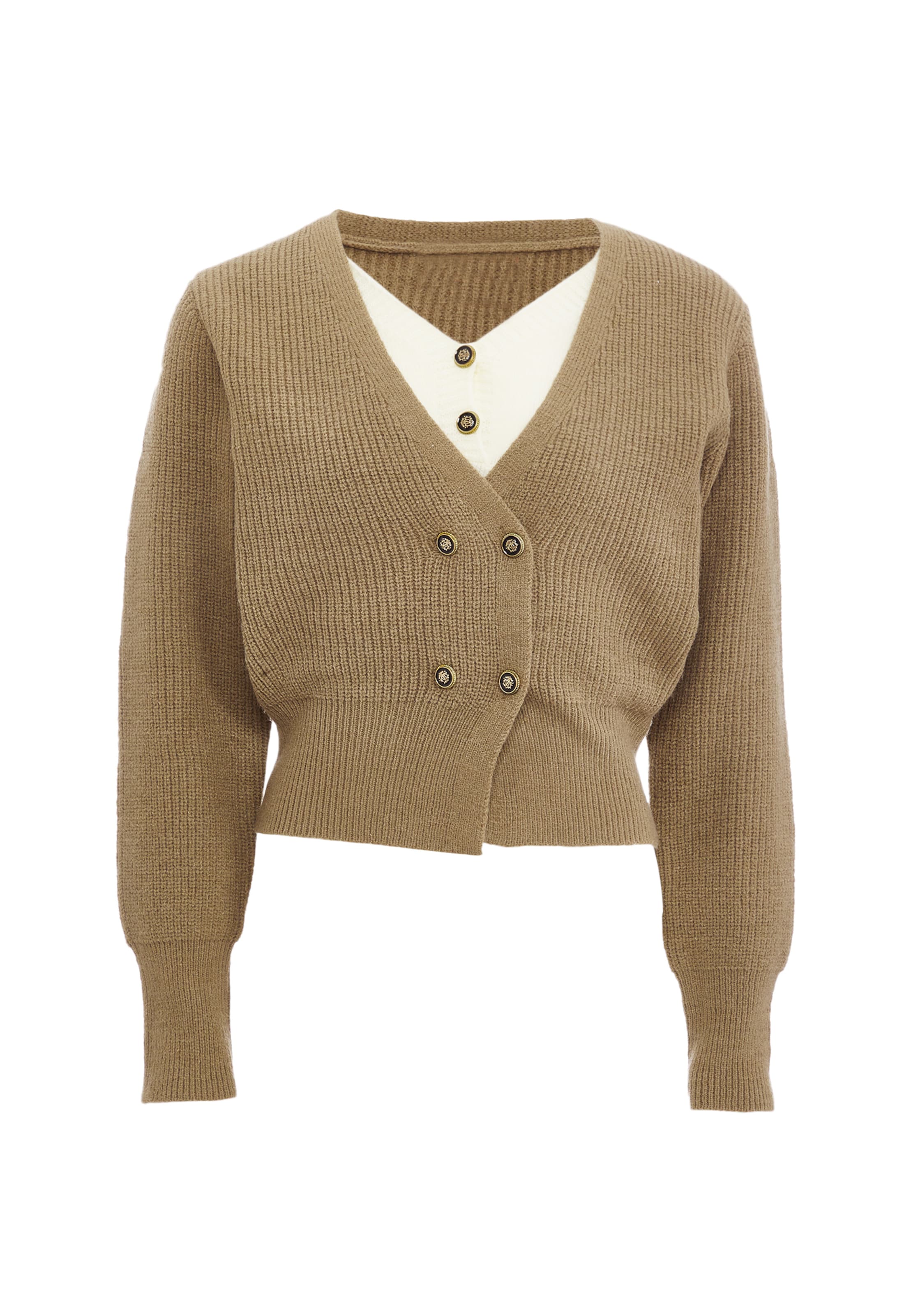 NALLY Strickjacke in Braun: Vorderseite