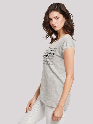 T-shirt 'Valentine Herz Hugs Kisses Love Flowers Joy' F4NT4STIC en gris