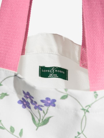 Shopper di love & roses in bianco