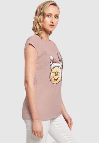 ABSOLUTE CULT Shirt 'Winnie The Pooh - Ho Ho Ho Baubles' in Roze