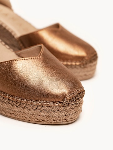 Alhamas - Sapatos de salto 'Alpargata Cuña 8 cm Ante' em cinzento