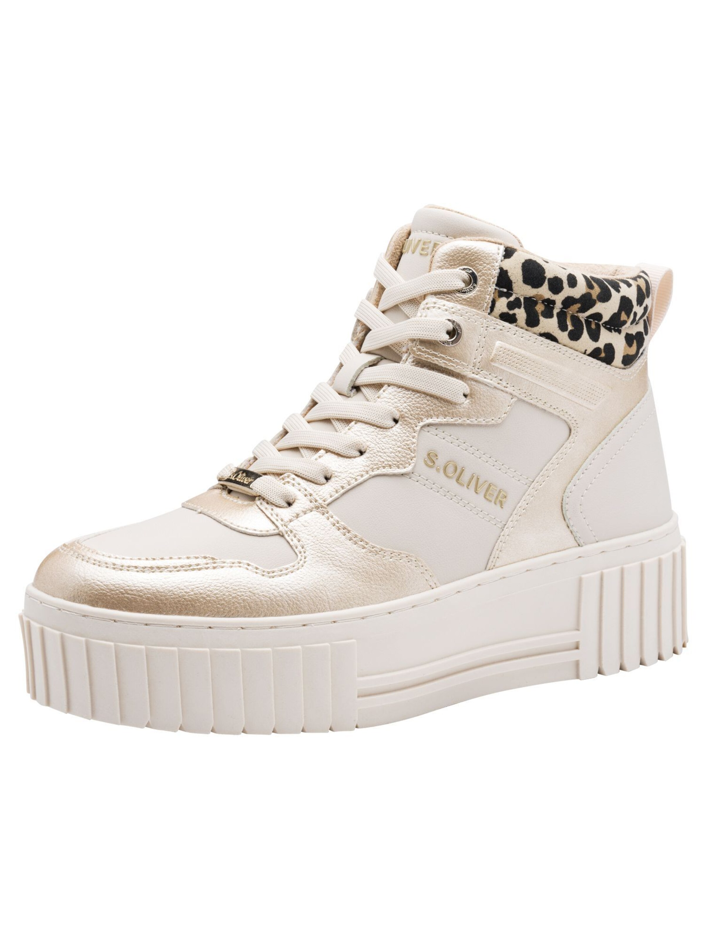 s.Oliver High-Top Sneakers in Beige: front