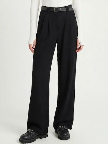Wide leg Pantaloni di Happiness İstanbul in nero: frontale