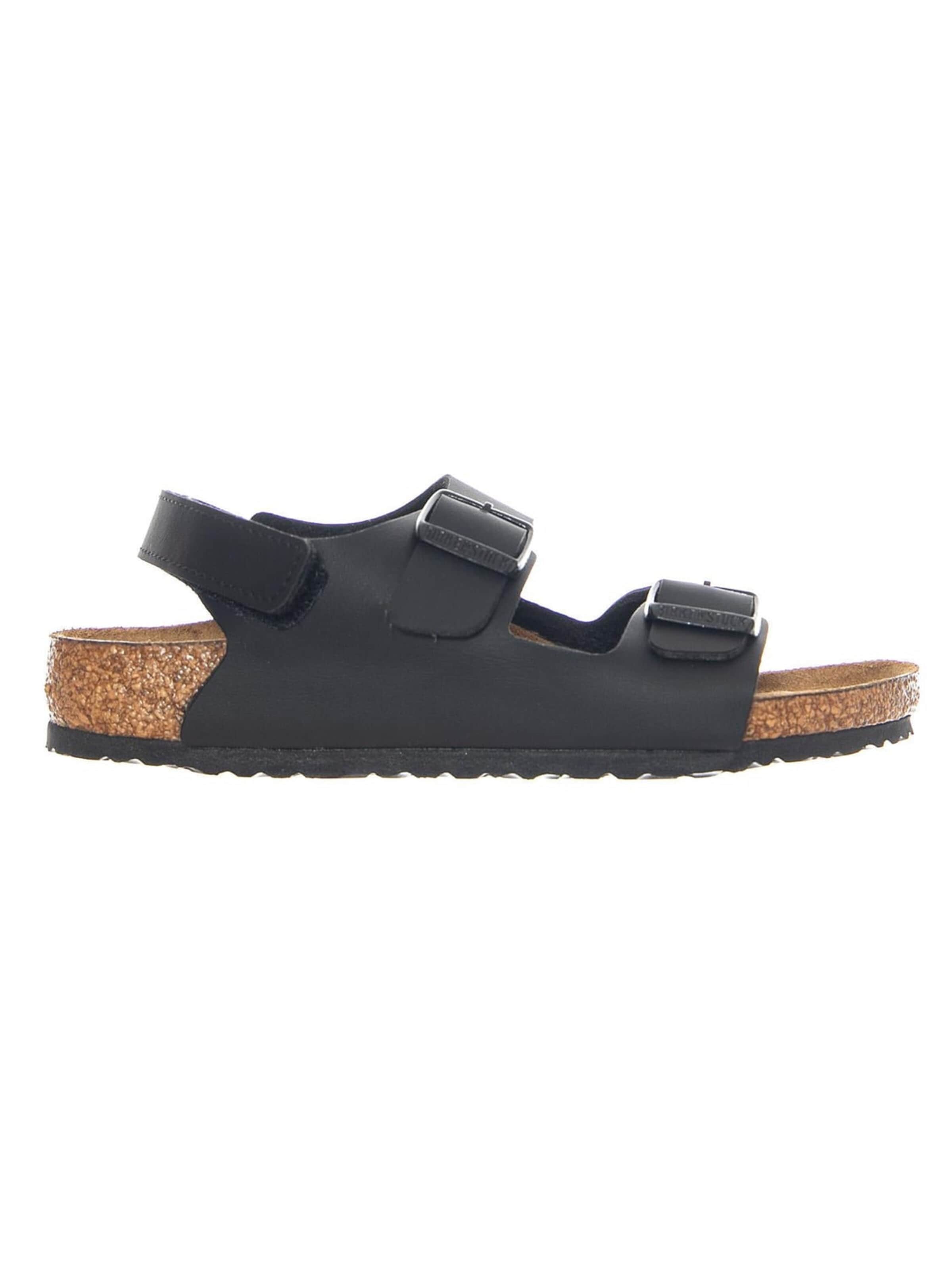BIRKENSTOCK Sandały 'Milano HL Kids Birko Flor Narrow Fit Black' w kolorze czarny: przód