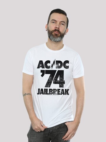 T-Shirt 'ACDC' F4NT4STIC en blanc : devant