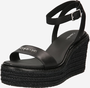 Calvin Klein Páskové sandály – černá: přední strana