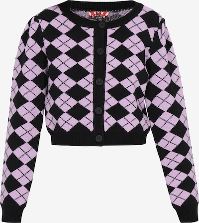 Kardiganas iš myMo ROCKS, spalva – alyvinė spalva / juoda, Prekių apžvalga