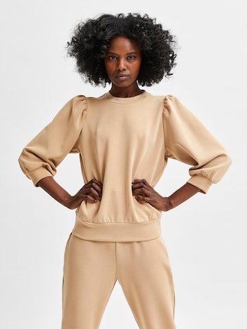 SELECTED FEMME Sweatshirt 'Tenny' in Brown: front