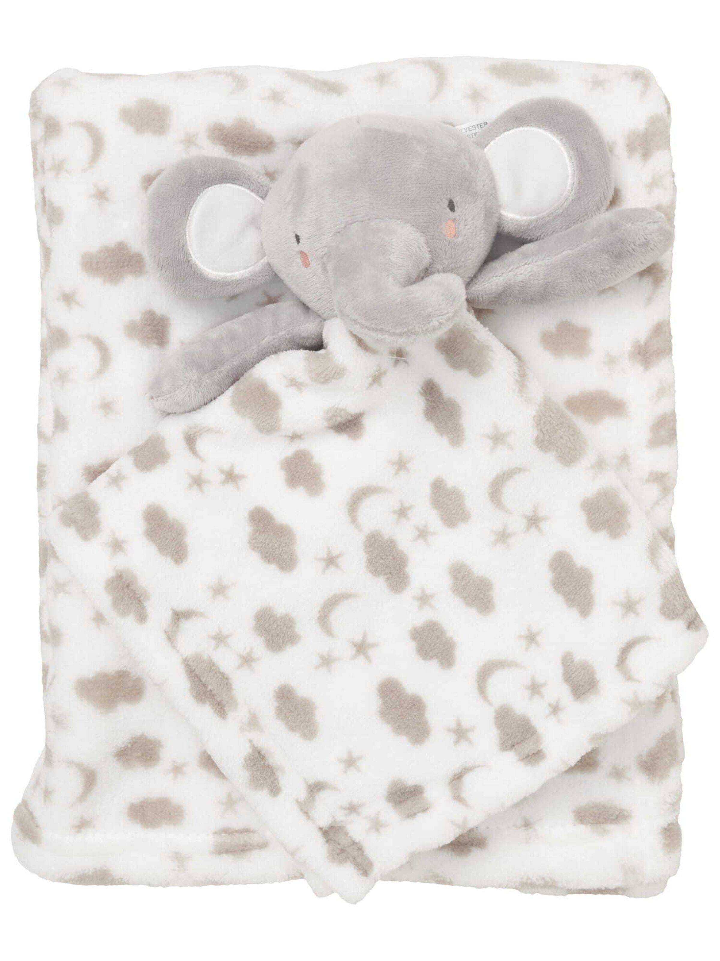 Snuggle Tots Babydeken 'Elefant' in Wit: voorkant