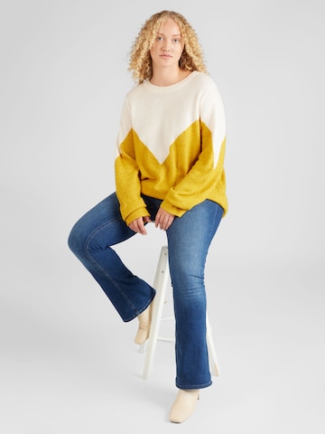 Vero Moda Curve Sweter 'PLAZA' w kolorze beżowy