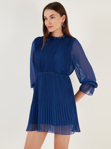 Robe de cocktail LELA en bleu : devant