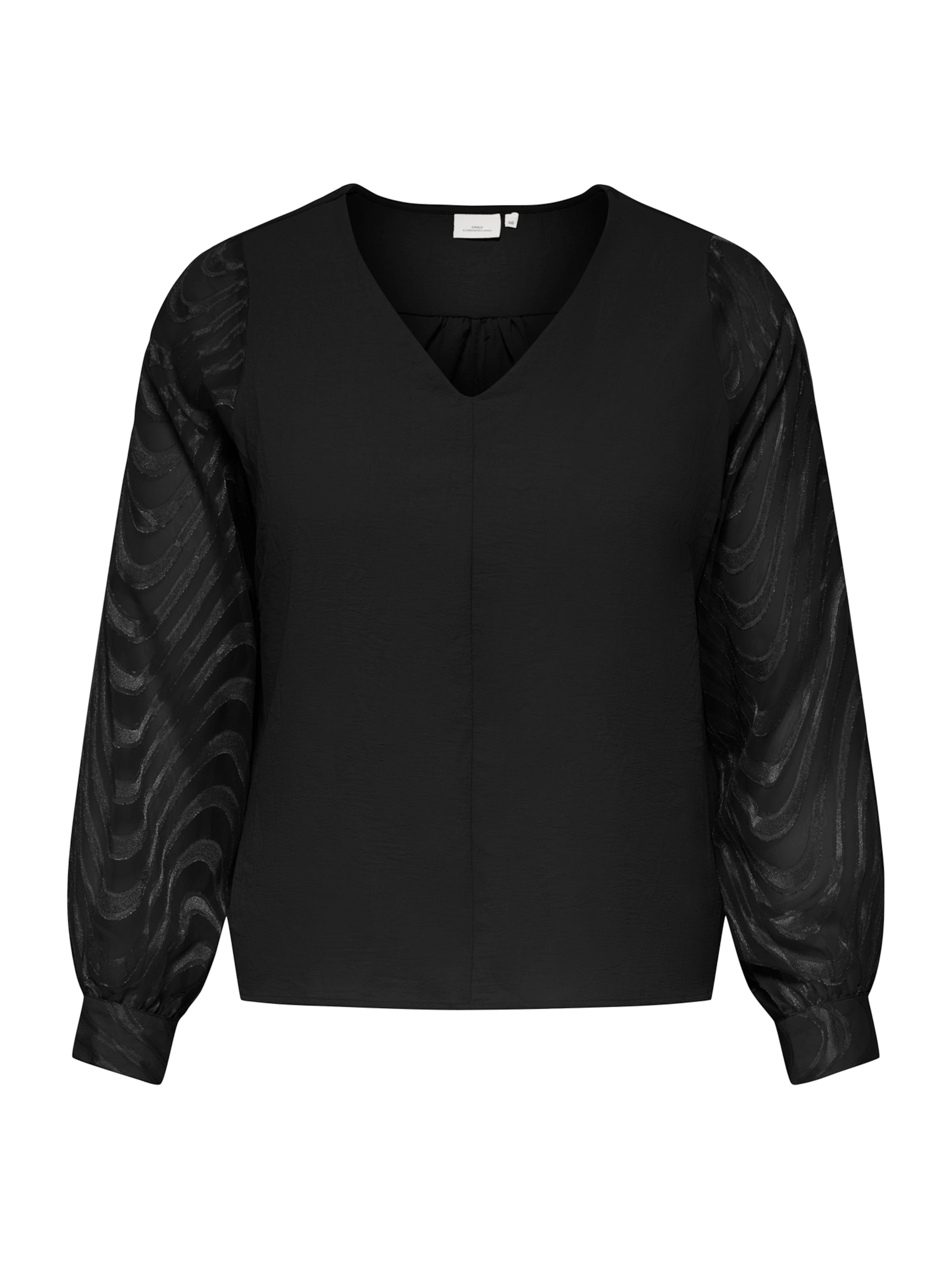 Camicia da donna 'CARMETTA' di ONLY Carmakoma in nero: frontale